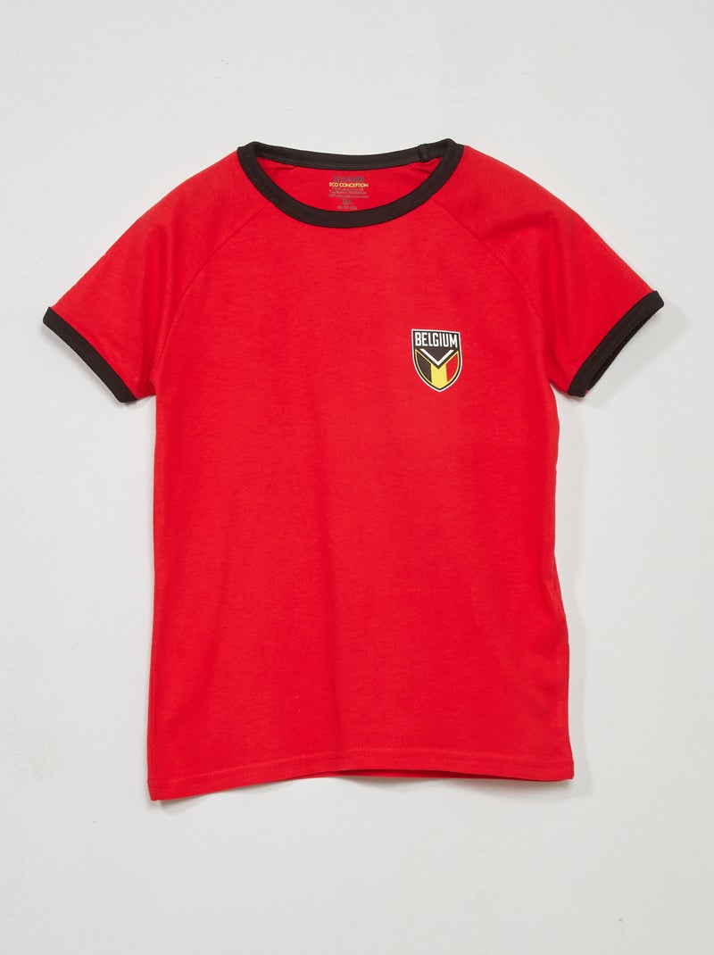 T-shirt in jersey 'calcio' ROSSO - Kiabi