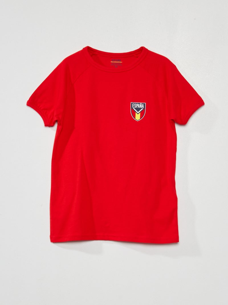 T-shirt in jersey 'calcio' ROSSO - Kiabi