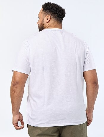 T-shirt in jersey con collo alla tunisiana e maniche corte