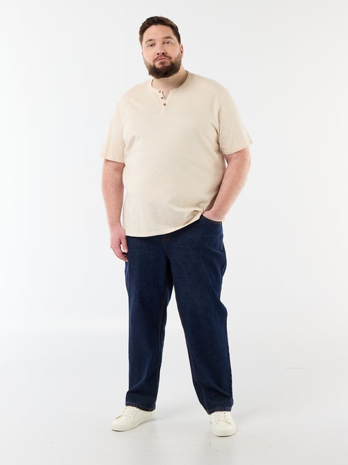 T-shirt in jersey con collo alla tunisina e maniche corte - Kiabi