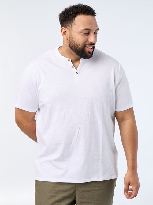T-shirt in jersey con collo alla tunisina e maniche corte - Kiabi