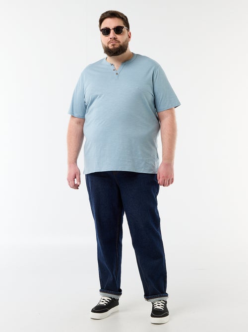 T-shirt in jersey con collo alla tunisina e maniche corte - Kiabi