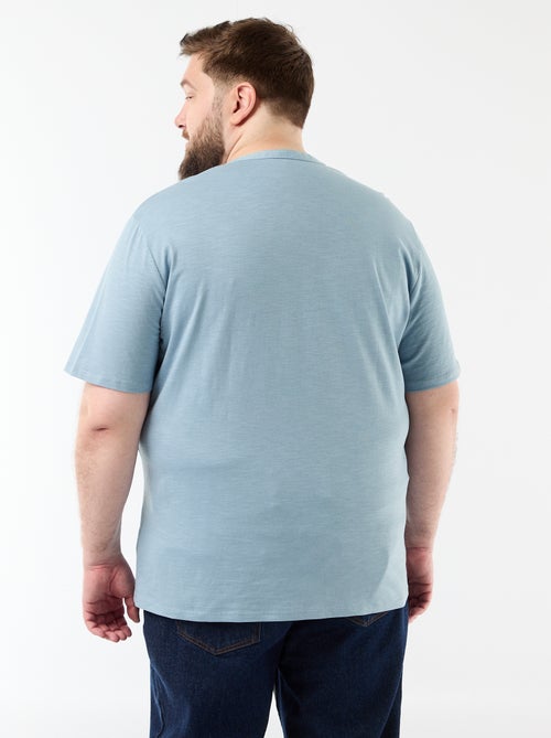 T-shirt in jersey con collo alla tunisina e maniche corte - Kiabi