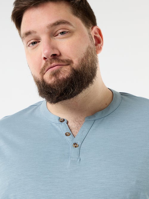 T-shirt in jersey con collo alla tunisina e maniche corte - Kiabi