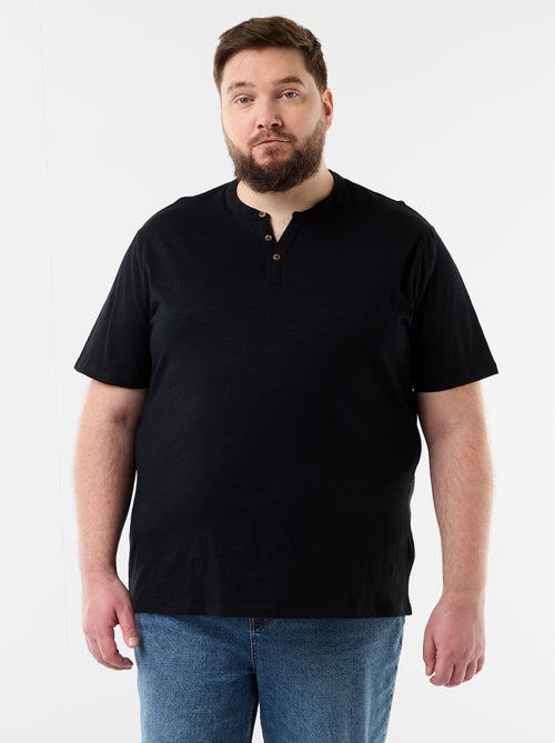 T-shirt in jersey con collo alla tunisina e maniche corte - Kiabi