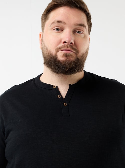 T-shirt in jersey con collo alla tunisina e maniche corte - Kiabi