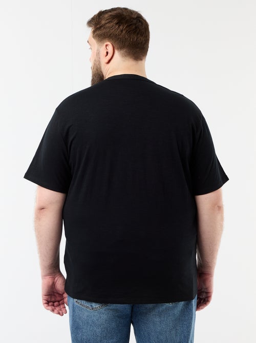 T-shirt in jersey con collo alla tunisina e maniche corte - Kiabi