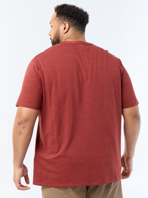 T-shirt in jersey con collo alla tunisina e maniche corte - Kiabi