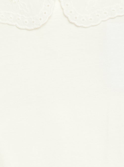 T-shirt in jersey con collo rotondo e ricami inglesi - Kiabi