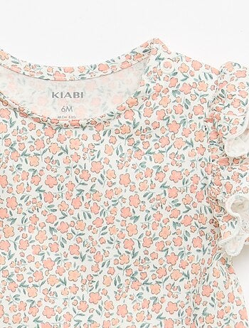 T-shirt in jersey a maniche corte con volant