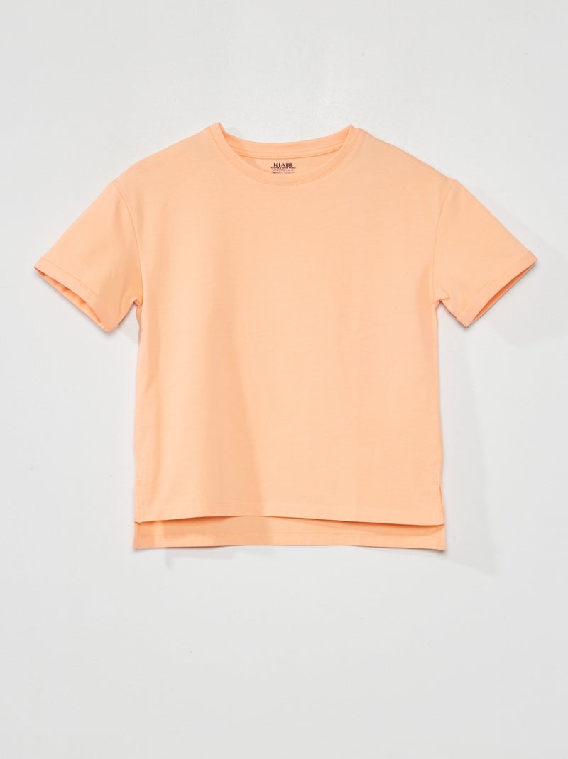 T-shirt in jersey con risvolti ARANCIONE - Kiabi