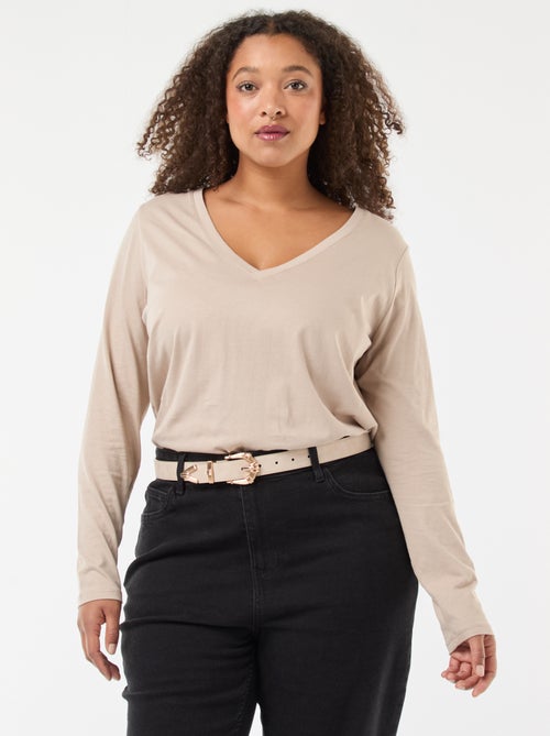 T-shirt in jersey con scollo a V e maniche corte - Kiabi