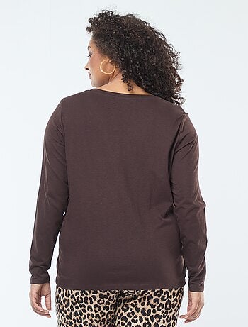 T-shirt in jersey con scollo a V e maniche corte