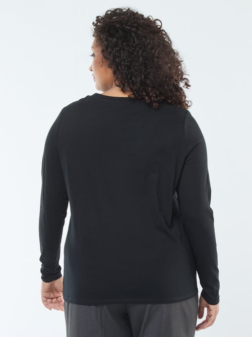 T-shirt in jersey con scollo a V e maniche lunghe - Kiabi