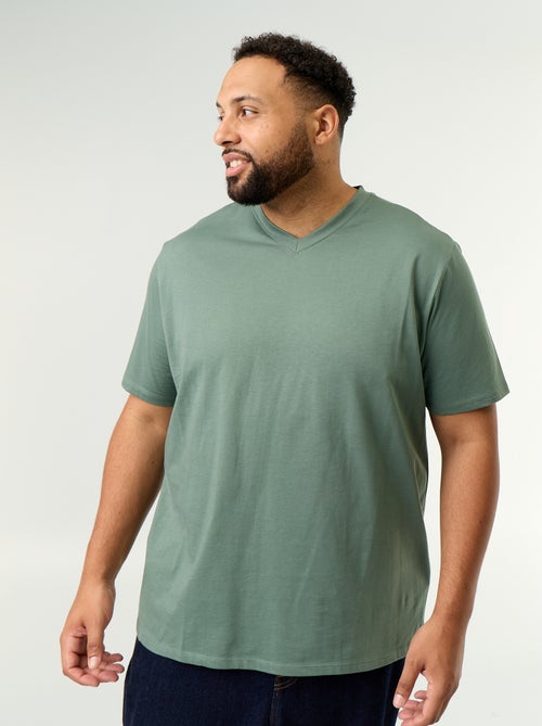 T-shirt in jersey con scollo a V - Kiabi T-shirt in jersey con scollo a V - Kiabi