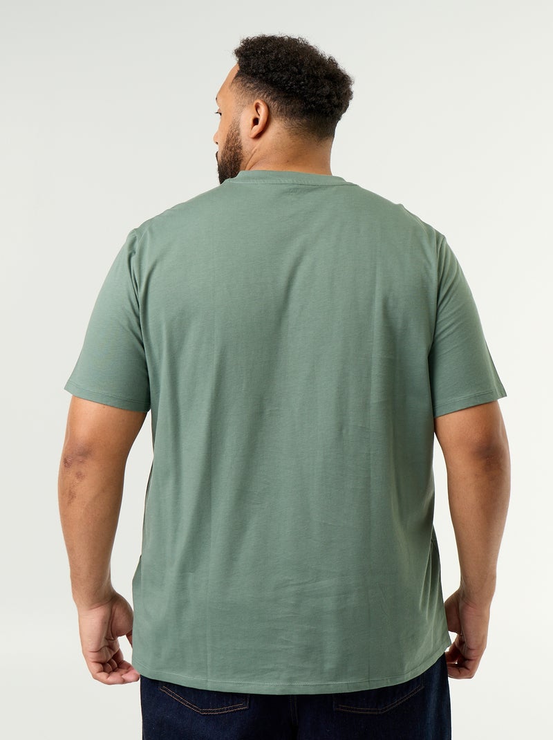 T-shirt in jersey con scollo a V Verde - Kiabi