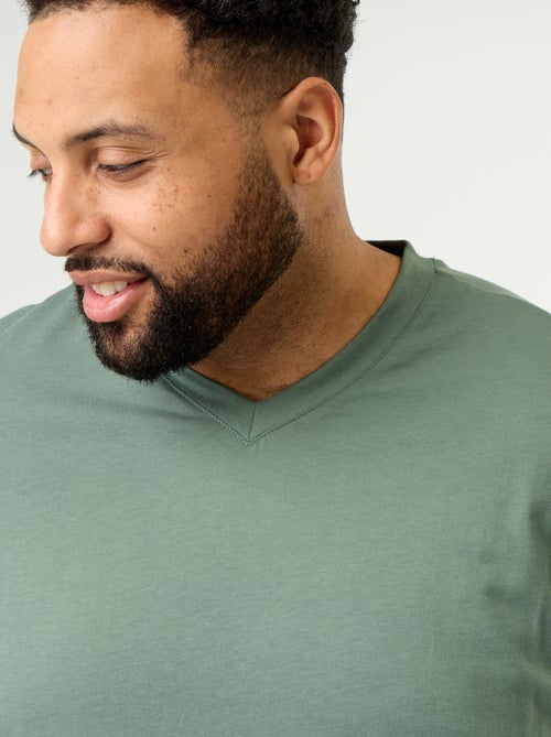 T-shirt in jersey con scollo a V - Kiabi T-shirt in jersey con scollo a V - Kiabi