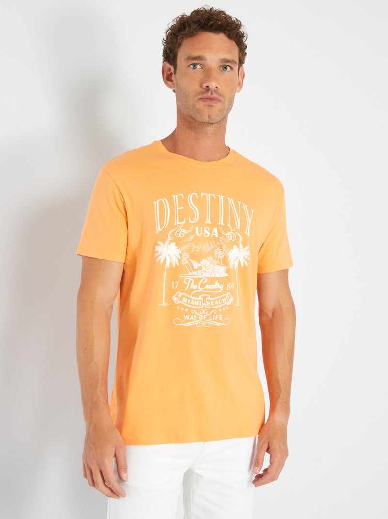 T-shirt in jersey con stampa ARANCIONE - Kiabi