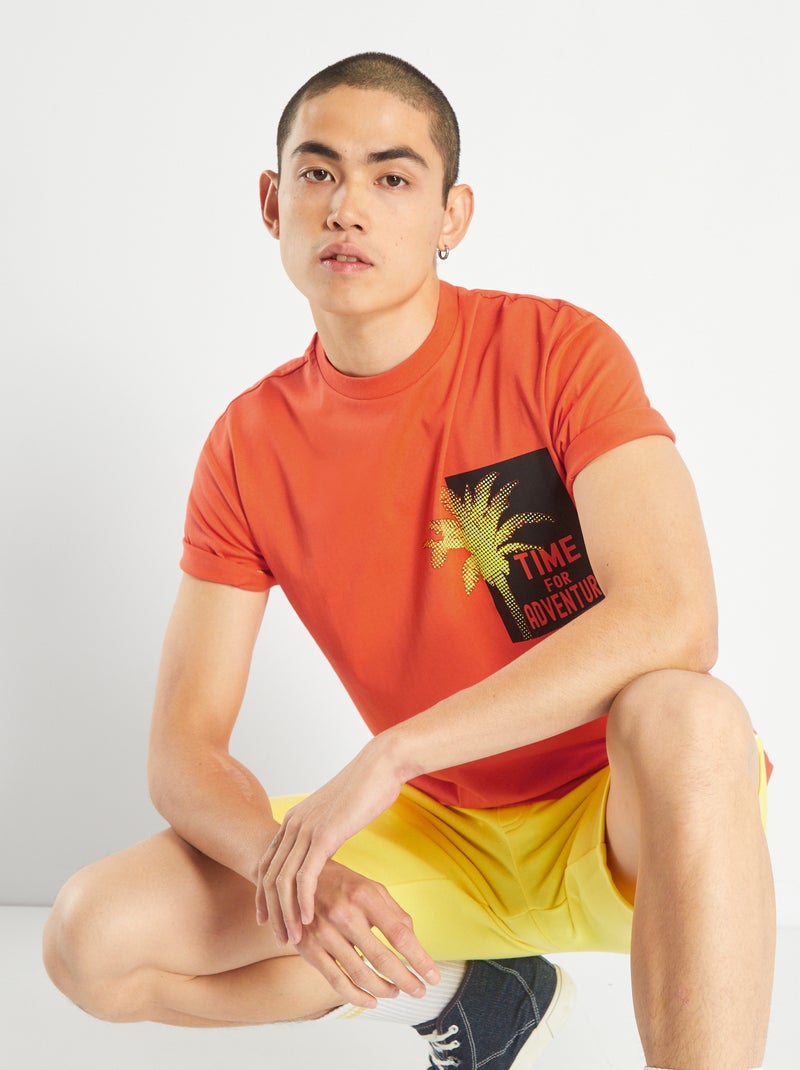 T-shirt in jersey con stampa ARANCIONE - Kiabi