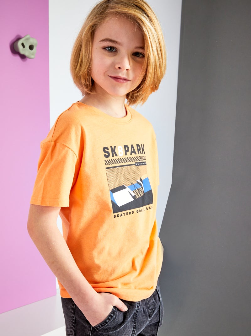 T-shirt in jersey con stampa ARANCIONE - Kiabi