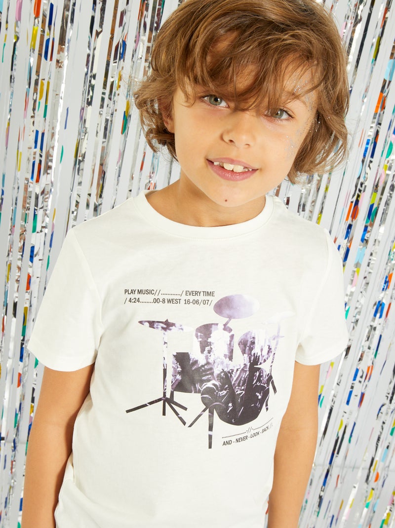 T-shirt in jersey con stampa BEIGE - Kiabi