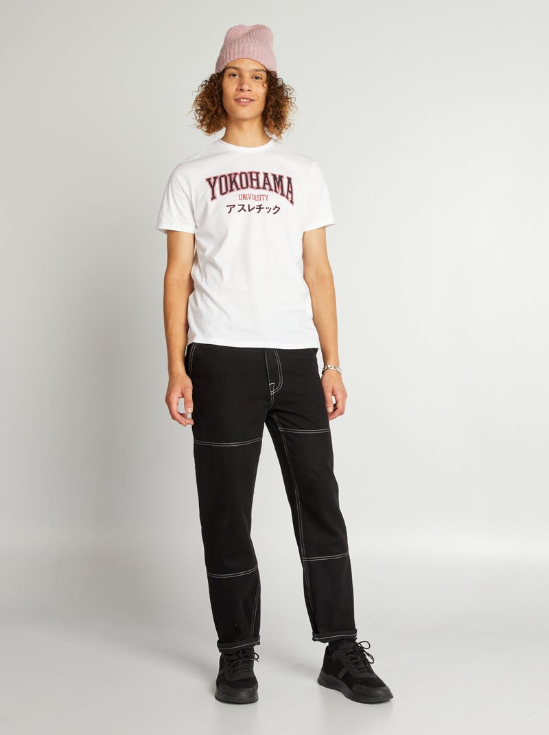 T-shirt in jersey con stampa BIANCO - Kiabi