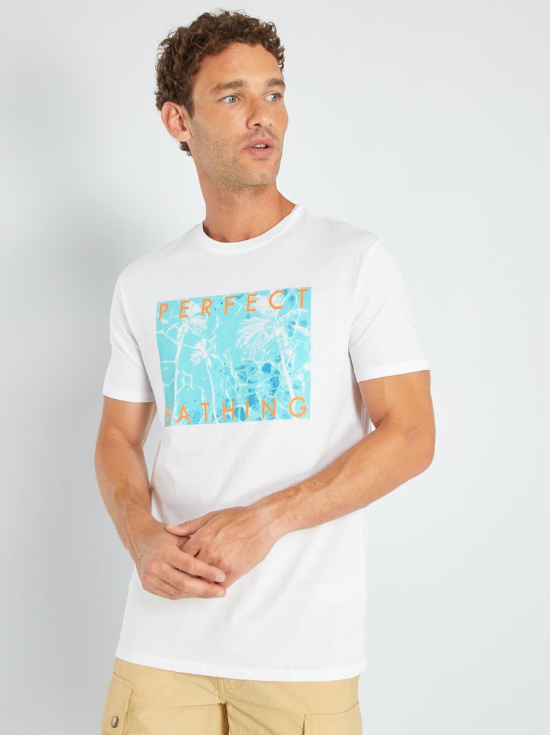 T-shirt in jersey con stampa BIANCO - Kiabi