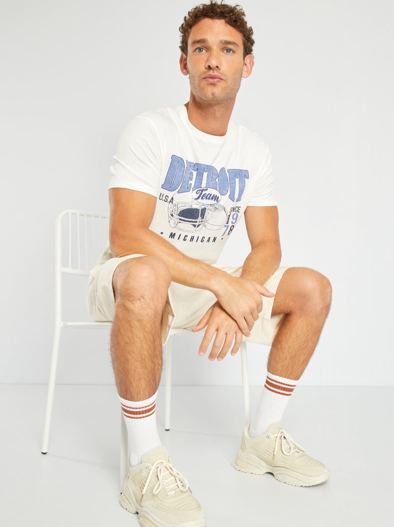 T-shirt in jersey con stampa BIANCO - Kiabi