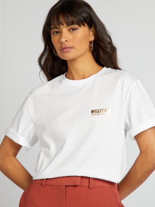 T-shirt in jersey con stampa