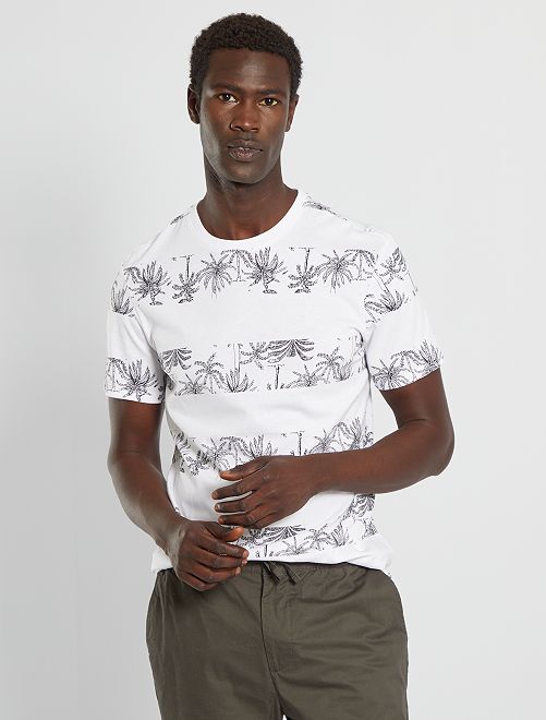 T-shirt in jersey con stampa - BIANCO - Kiabi - 6.00€