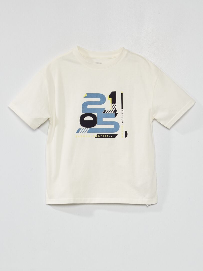 T-shirt in jersey con stampa BIANCO - Kiabi