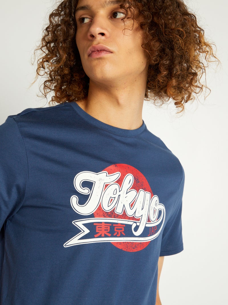 T-shirt in jersey con stampa BLU - Kiabi