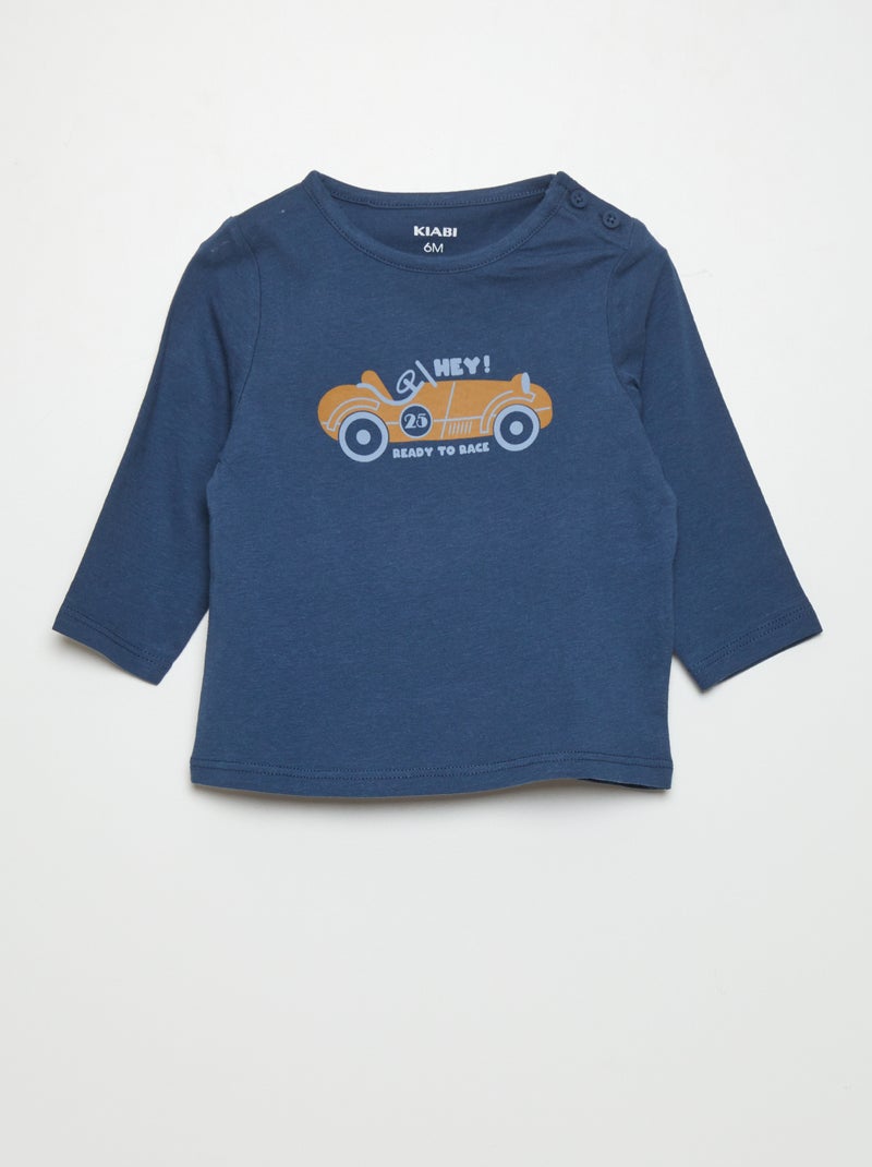 T-shirt in jersey con stampa Blu - Kiabi