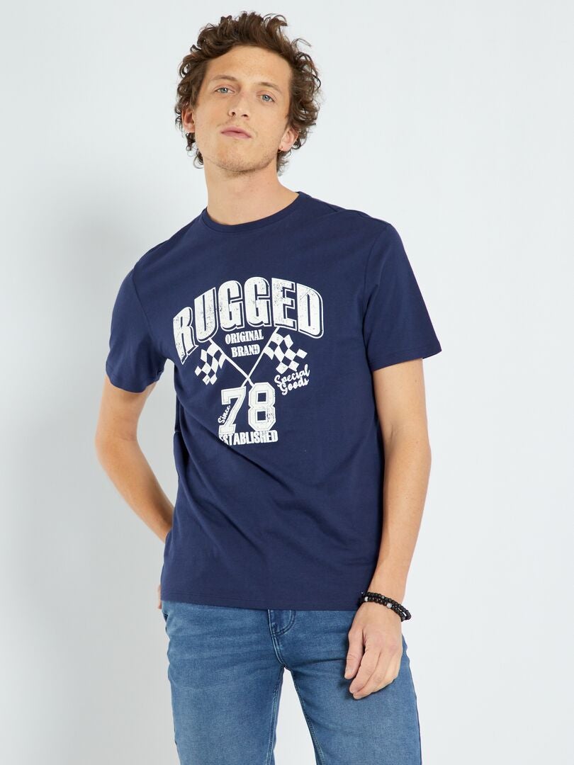 T-shirt in jersey con stampa BLU - Kiabi
