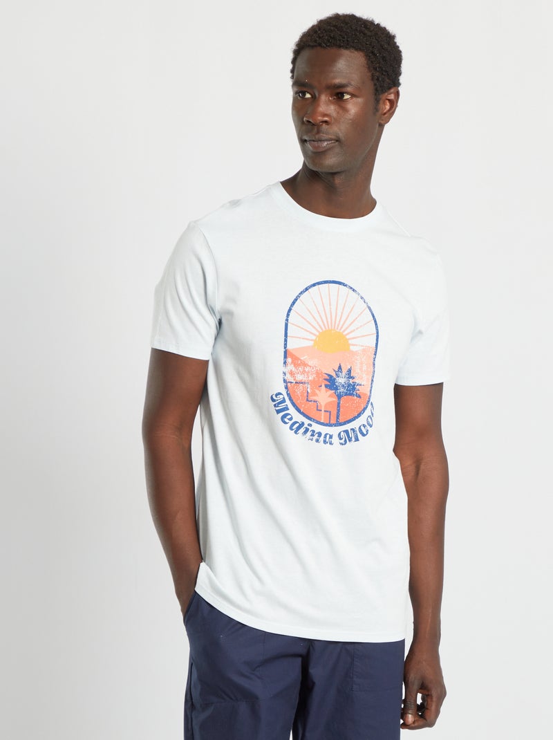 T-shirt in jersey con stampa BLU - Kiabi