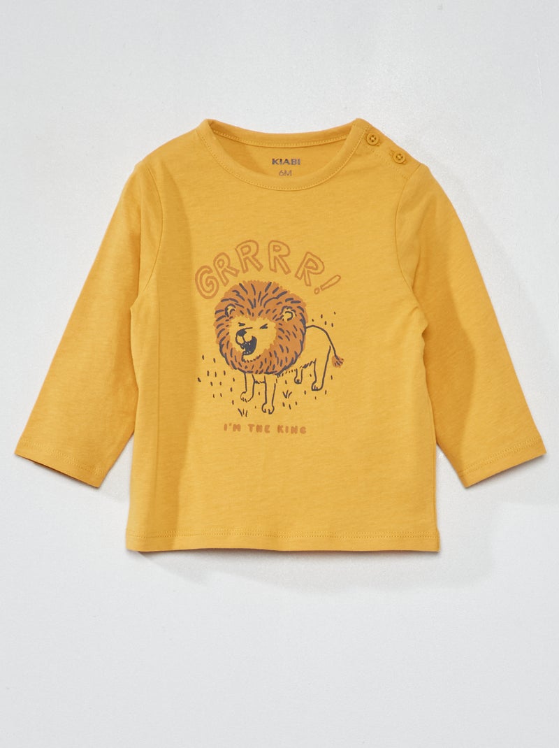 T-shirt in jersey con stampa Giallo - Kiabi