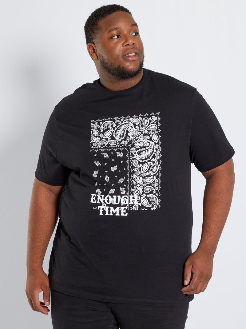 T-shirt in jersey con stampa grafica Nero - Kiabi
