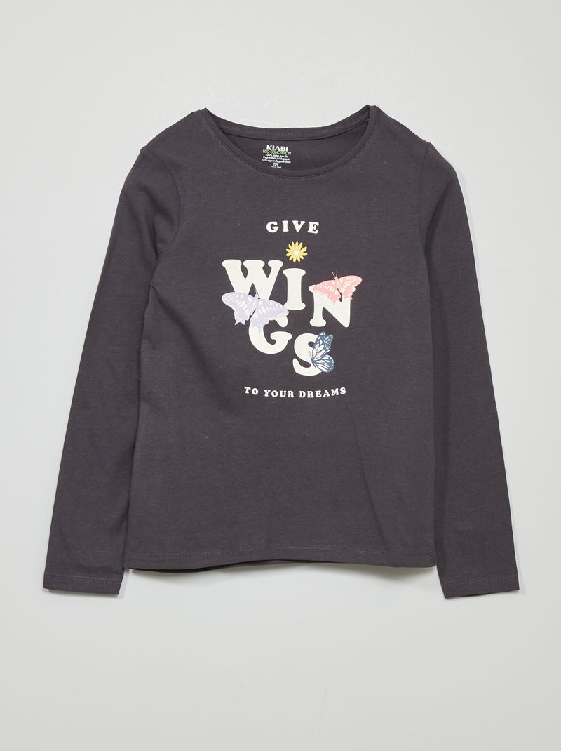 T-shirt in jersey con stampa GRIGIO - Kiabi