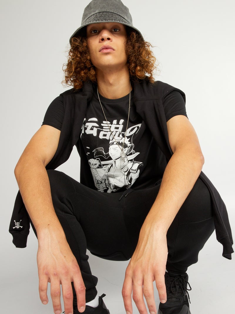 T-shirt in jersey con stampa NERO - Kiabi