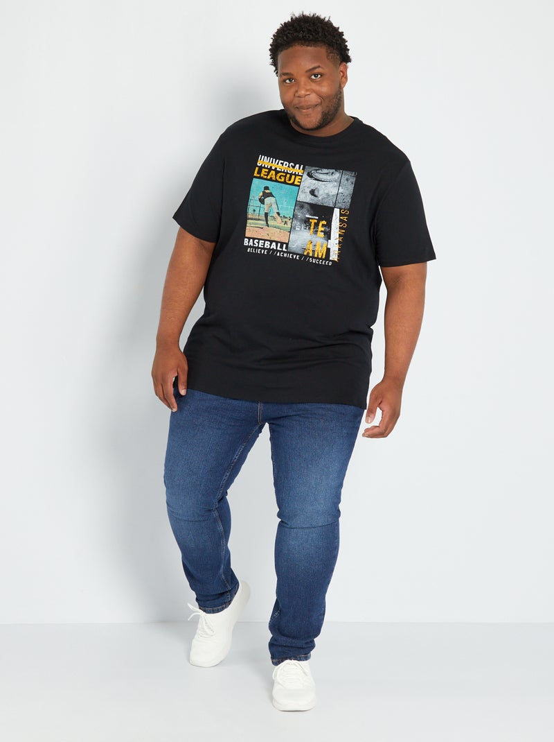 T-shirt in jersey con stampa NERO - Kiabi