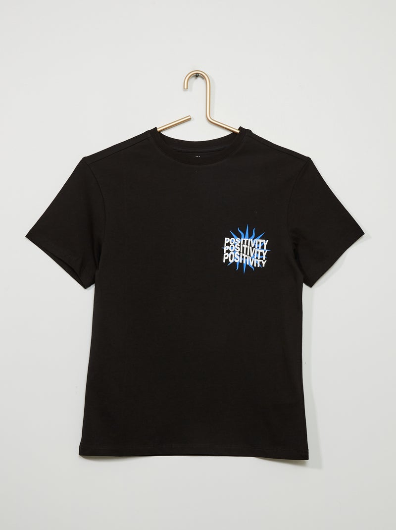 T-shirt in jersey con stampa Nero - Kiabi