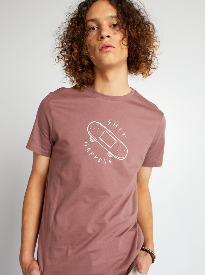 T-shirt in jersey con stampa ROSA - Kiabi