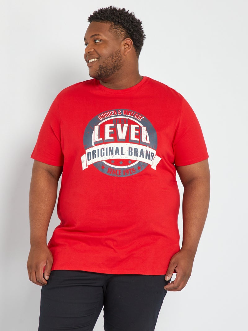 T-shirt in jersey con stampa ROSSO - Kiabi