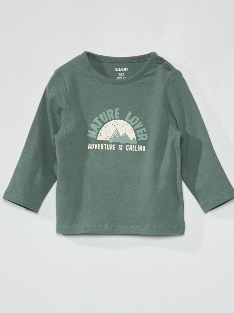 T-shirt in jersey con stampa Verde - Kiabi