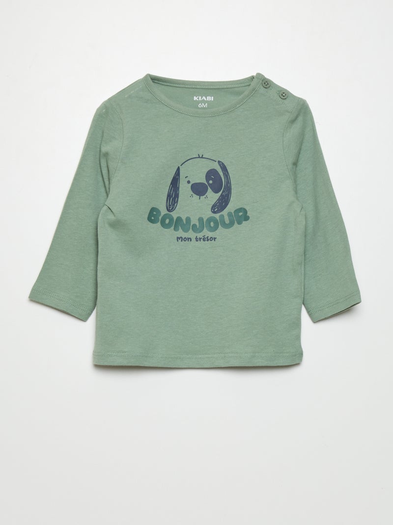 T-shirt in jersey con stampa Verde chiaro - Kiabi