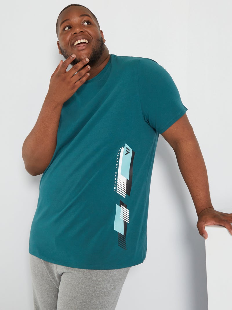 T-shirt in jersey con stampa VERDE - Kiabi