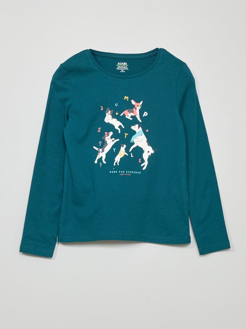 T-shirt in jersey con stampa VERDE - Kiabi