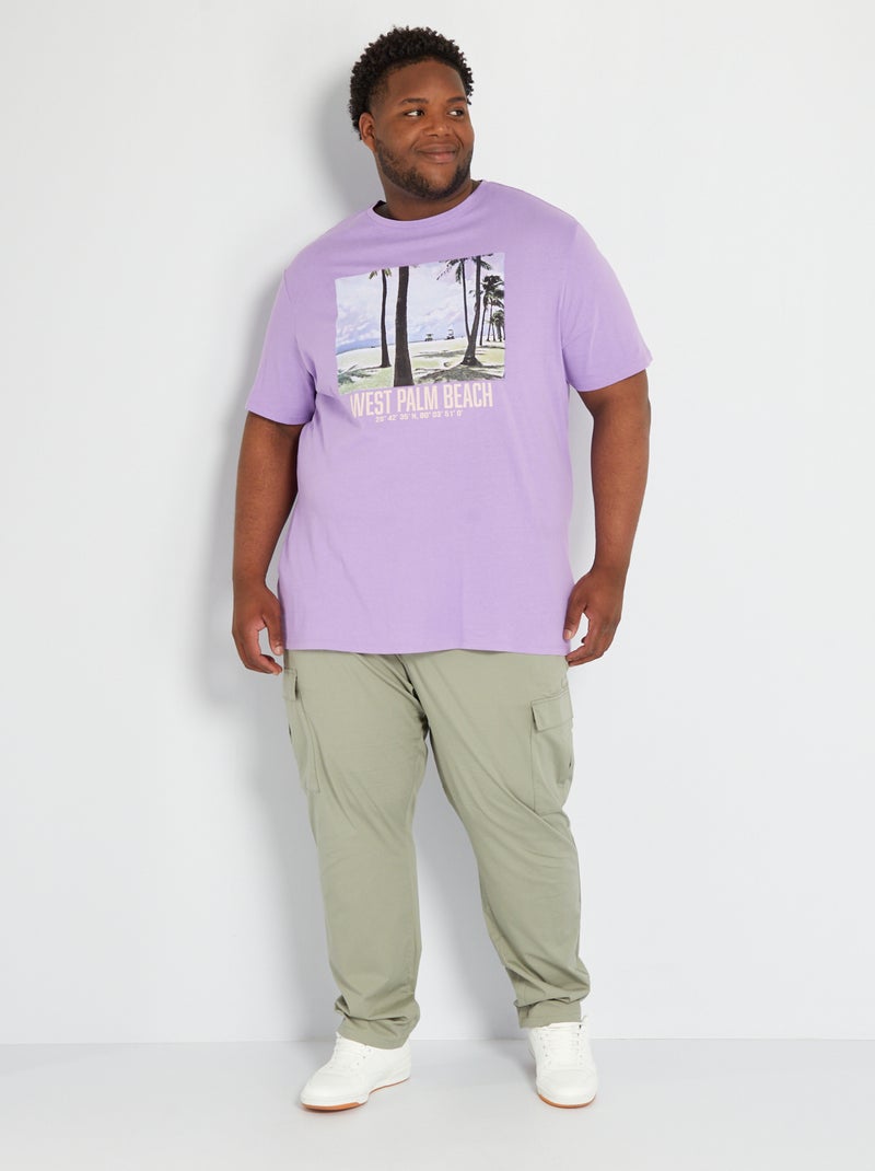 T-shirt in jersey con stampa VIOLA - Kiabi