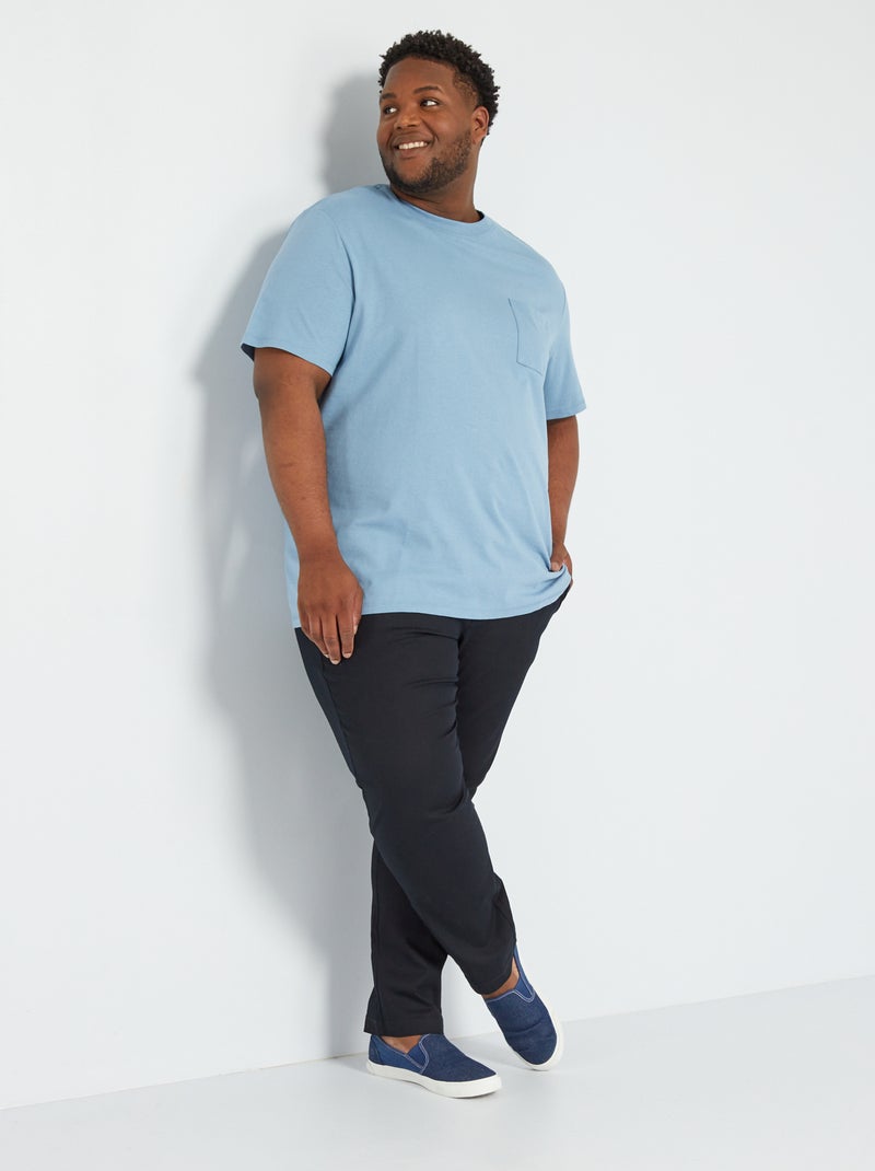 T-shirt in jersey con tasca blu denim - Kiabi