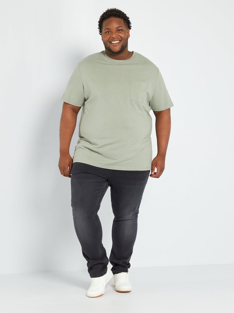T-shirt in jersey con tasca grigio - Kiabi